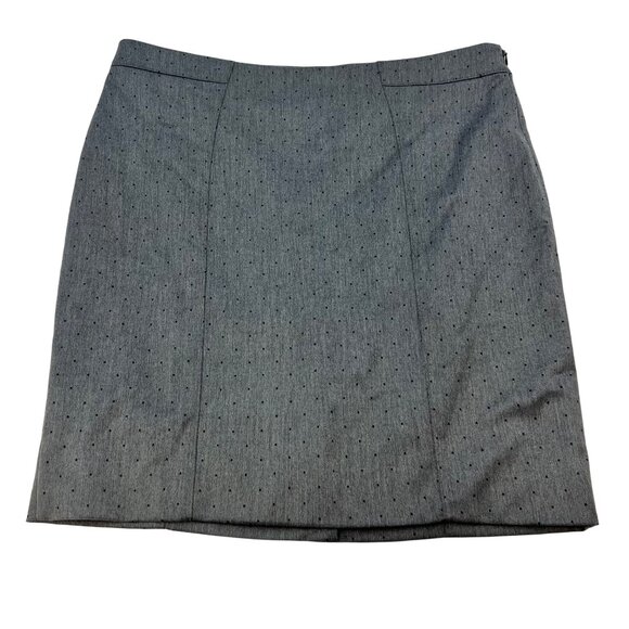 Banana Republic Polka Dot Straight Skirt Gray/Black Size 14 Zip - Picture 1 of 9